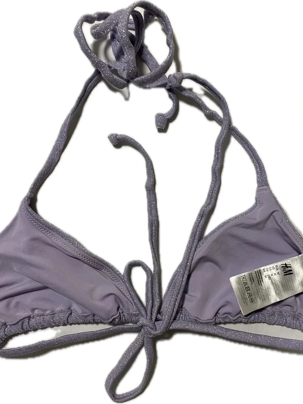 H&M Sparkle Lavender Triangle Bikini Top
